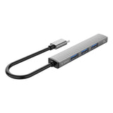 Orico USB-C til USB 3.0 + 3x USB 2.0 Hub Adapter (grå)