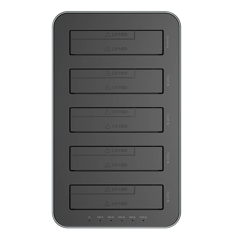 Orico docking station til 2,5" / 3,5" HDD / SSD, 5Gbps, USB-C til USB-C/A med kloning funktion (sort)