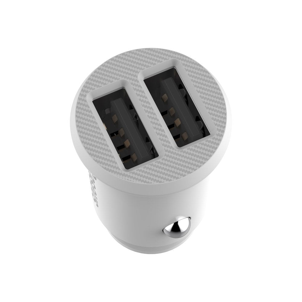 Baseus Grain Car Charger CCALL-ML02 mini oplader 2x USB-A 3.1A - hvid