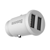 Baseus Grain Car Charger CCALL-ML02 mini oplader 2x USB-A 3.1A - hvid