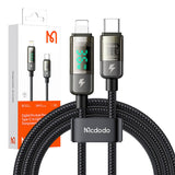 Mcdodo CA-3600 USB-C til Lightning-kabel, automatisk slukket, 36W, 1.2m (sort)