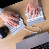R-Go Tools Ergonomisch toetsenbord R-Go Split Break met pauzesoftware, gesplitst toetsenbord, QWERTY (UK), Bluetooth, wit