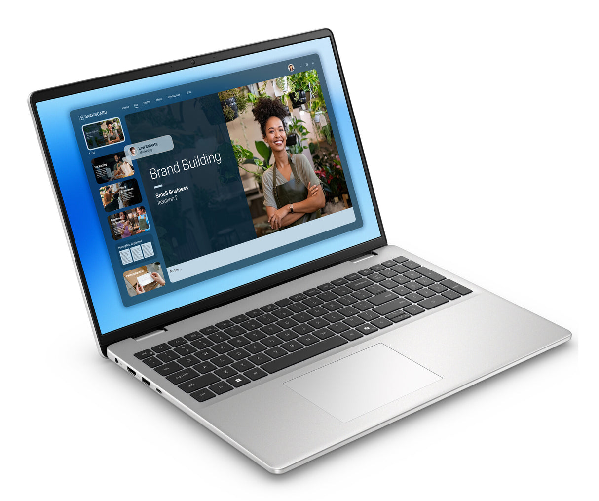 DELL DC16251 Intel Core 5 120U Laptop 40,6 cm (16") Full HD+ 16 GB DDR5-SDRAM 512 GB SSD Wi-Fi 6E (802.11ax) Windows 11 Pro Platin, Sølv