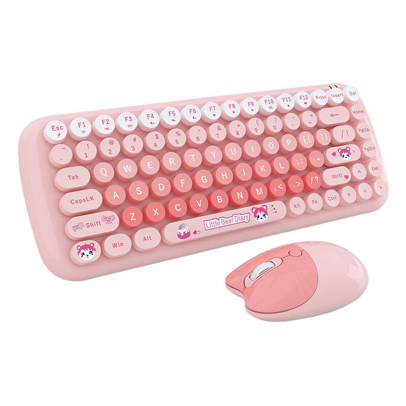 MOFII Candy Ny 2.4G trådløs tastatur + mus (rosa)