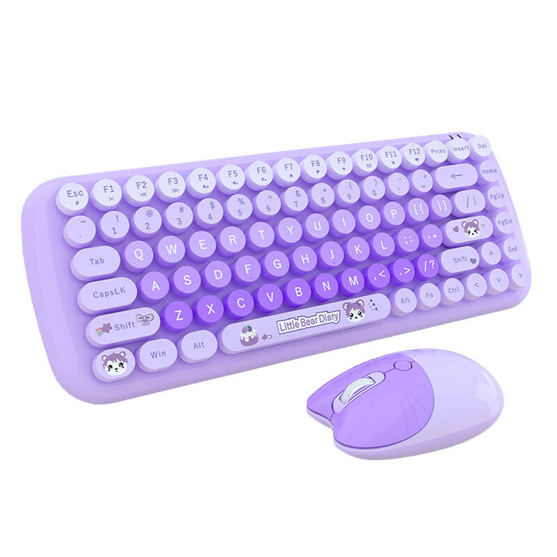 MOFII Candy Ny 2.4G trådløs tastatur + mus (purpur)