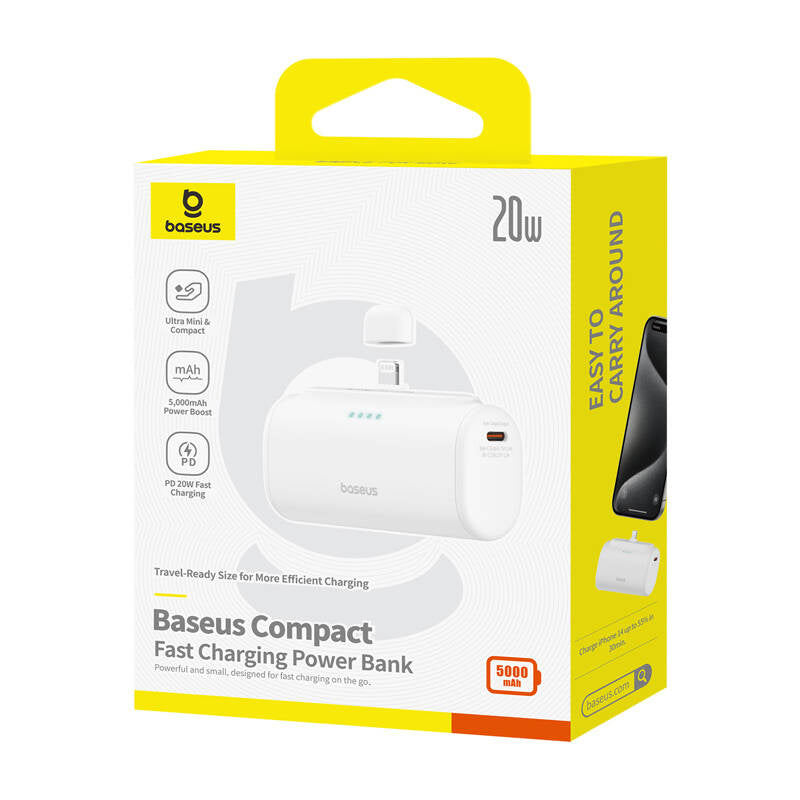 Powerbank OS-Baseus Compact IP 5000mAh 20W (hvid)