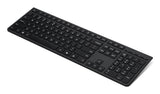 Lenovo Professional Wireless Rechargeable (Nordic) tastatur Hjemme/kontor RF trådløs + Bluetooth Nordisk Sort