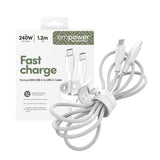 PanzerGlass empower by ® Racing 240W USB-C to USB-C Kabel | USB 2.0 | 1.2M | Silver White