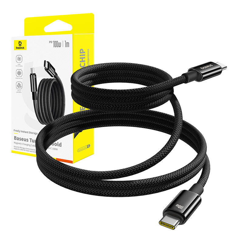 Baseus Tungsten Gold opladningskabel USB-C til USB-C 100W 1m (sort)