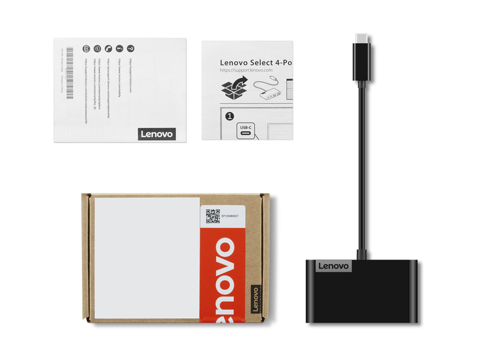 Lenovo GX91L84354 interface hub USB 3.2 Gen 1 (3.1 Gen 1) Type-C 625 Mbit/s Sort