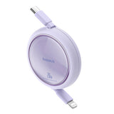 USB-kabel Baseus Free2Pull USB-C til iP 20W 1m (lila)