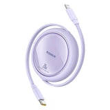 USB-kabel Baseus Free2Pull USB-C til iP 20W 1m (lila)