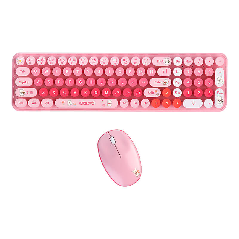 MOFII Baby Bear trådløst tastatur + muset (rosa)