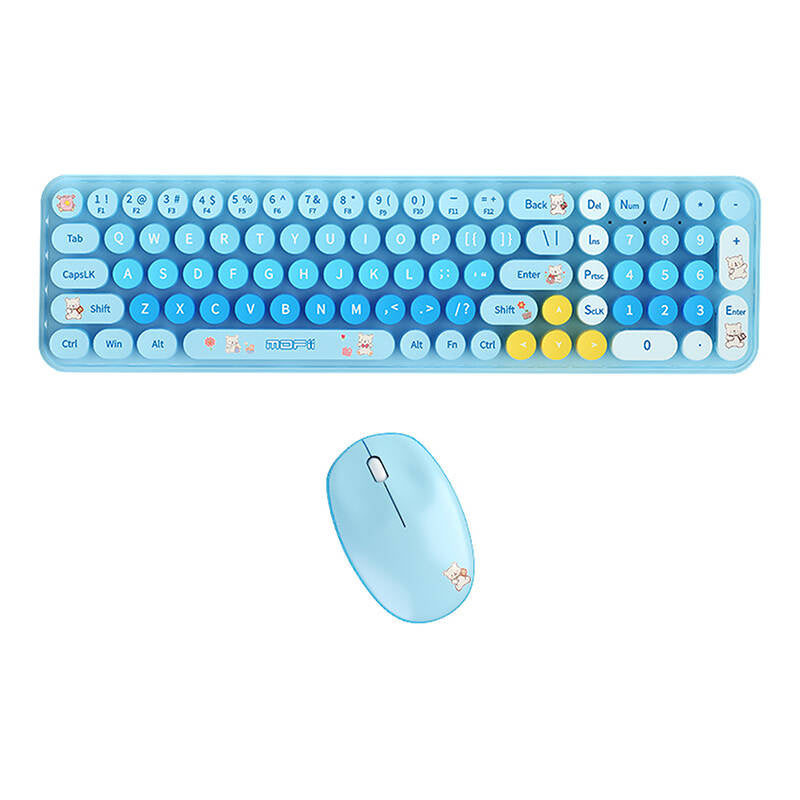 MOFII Baby Bear trådløst tastatur + muset (blå)