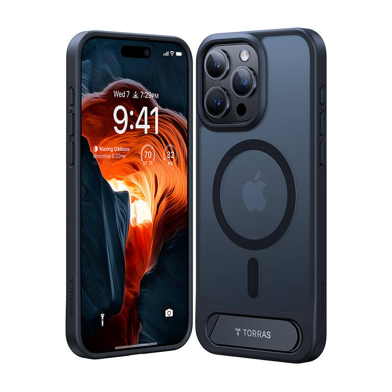 Torras UPRO Pstand Case til iPhone 15 Pro Max (sort)
