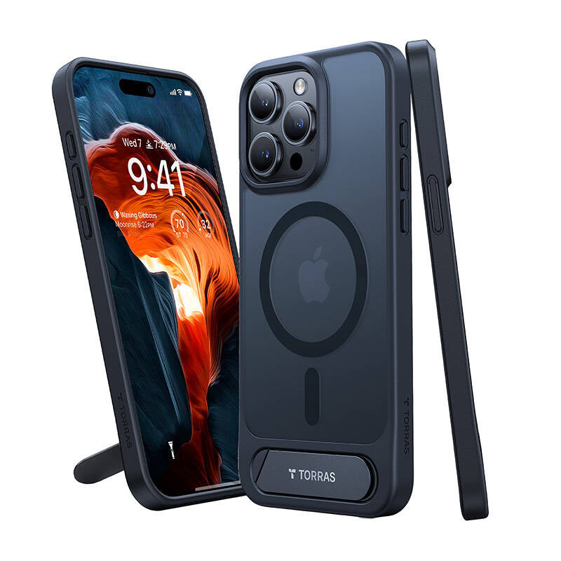 Torras UPRO Pstand Case til iPhone 15 Pro Max (sort)