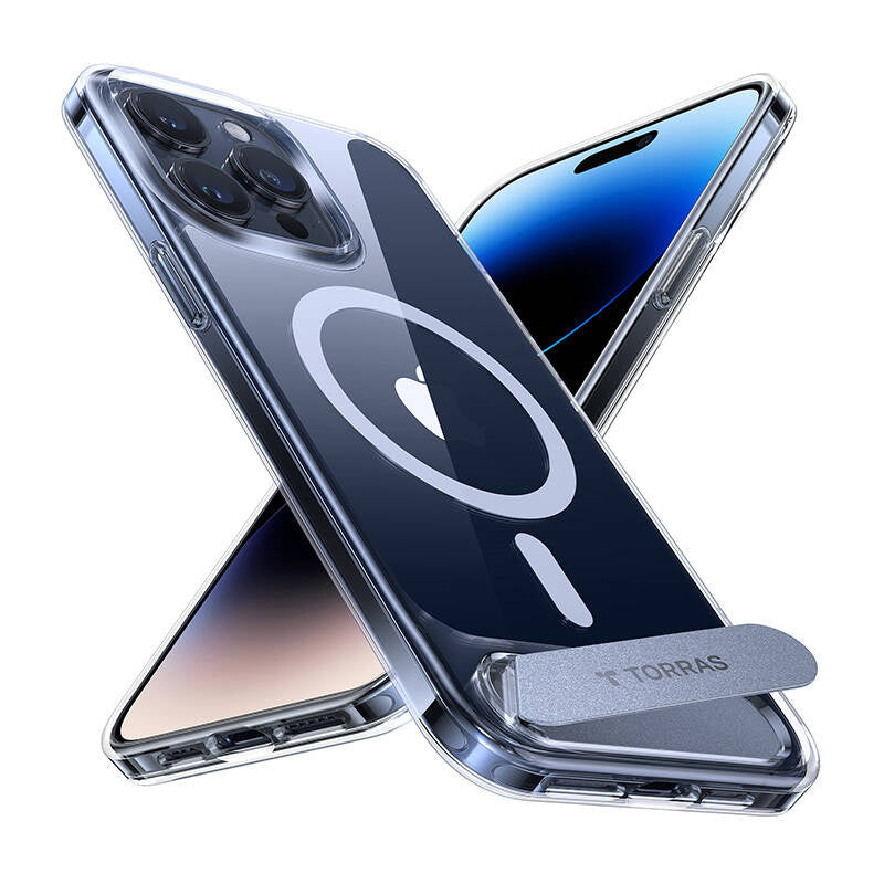 Torras UPRO Pstand Case til iPhone 15 Pro Max (gennemsigtig)