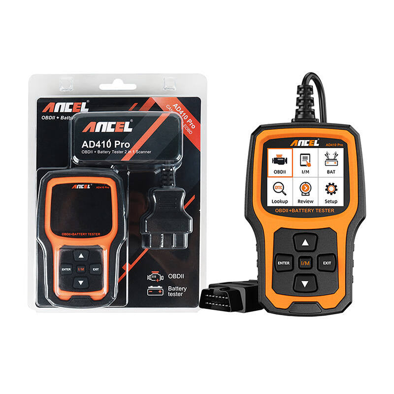 2in1 Diagnostisk Scanner OBD2 og Batteri Tester Ancel AD410 PRO