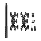 PULUZ-motorcykel-/cykelstativ med to klemmer og selfie-stick 150 cm