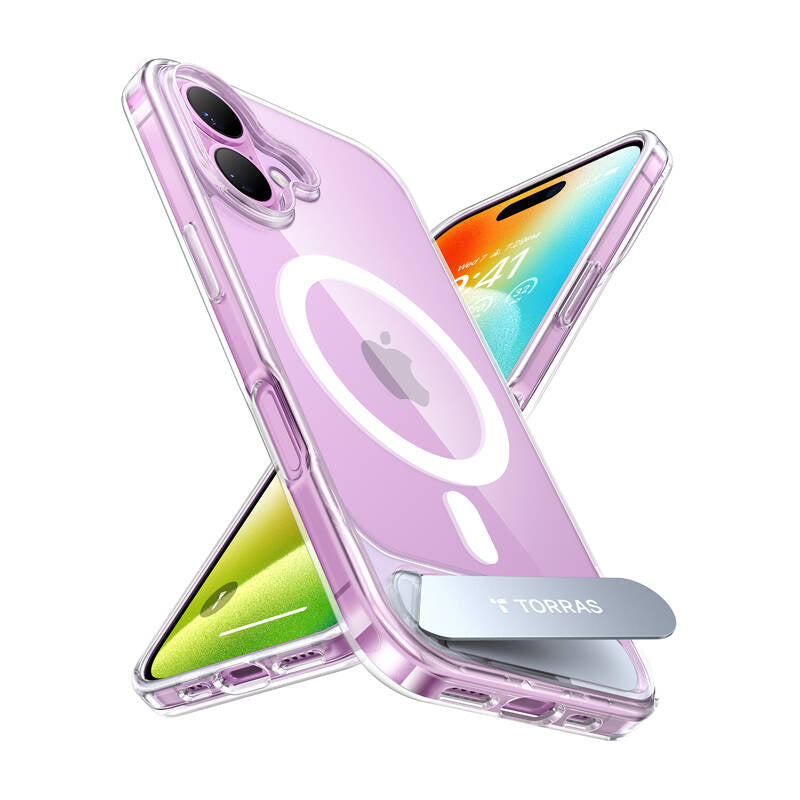 Torras Pstand Series Case til iPhone 16 Plus (gennemsigtig)