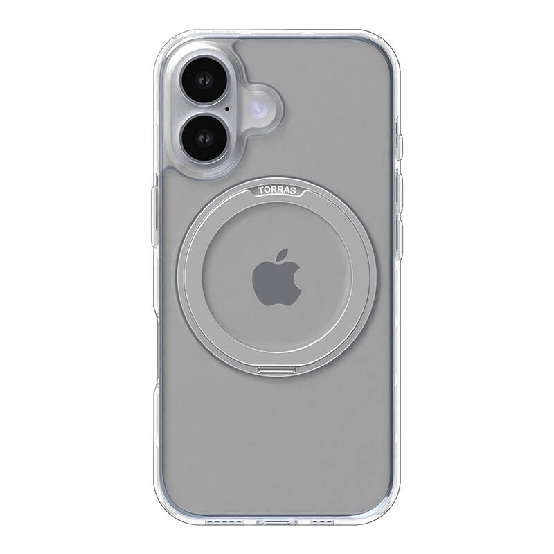 Torras Ostand Pro Case til iPhone 16 (gennemsigtig)