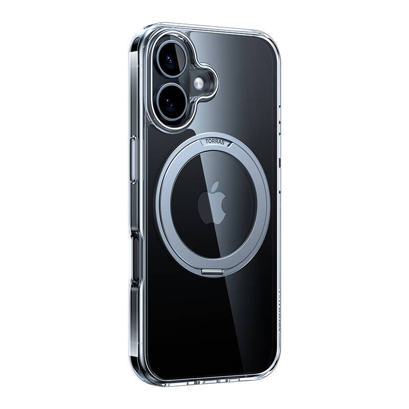 Torras Ostand Pro Case til iPhone 16 (gennemsigtig)