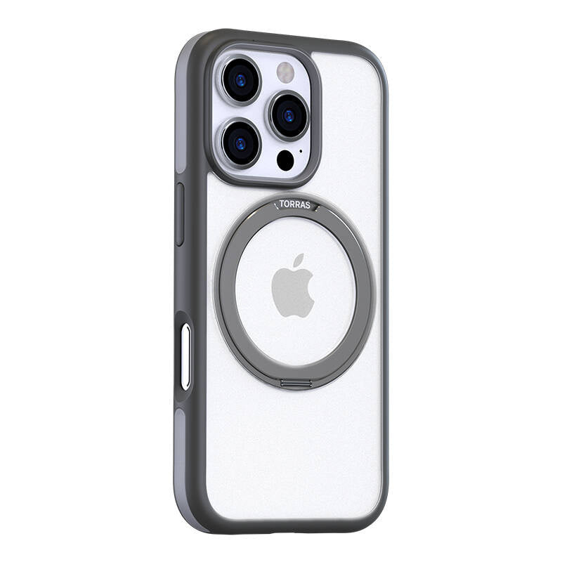 Torras Ostand R Fusion Case til iPhone 16 Pro Max (grå)