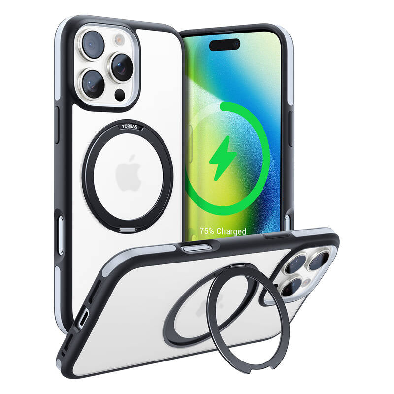 Torras Ostand R Fusion Case til iPhone 16 Pro Max (Sort)