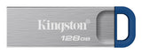 Kingston Technology DataTraveler Kyson USB-nøgle 128 GB USB Type-A 3.2 Gen 1 (3.1 Gen 1) Rustfrit stål