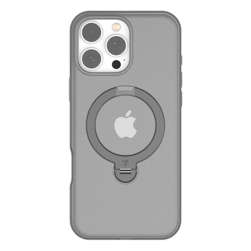 Torras Ostand Spin Case til iPhone 16 Pro Max (grå)