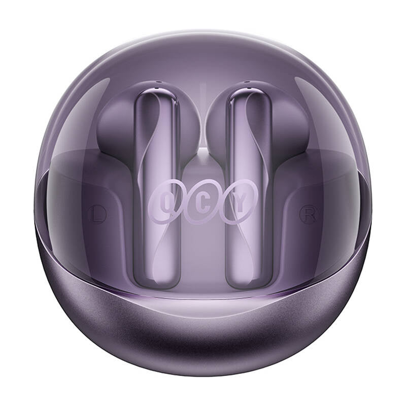 TWS QCY AilyBuds Clear T32 hovedtelefoner (lila)