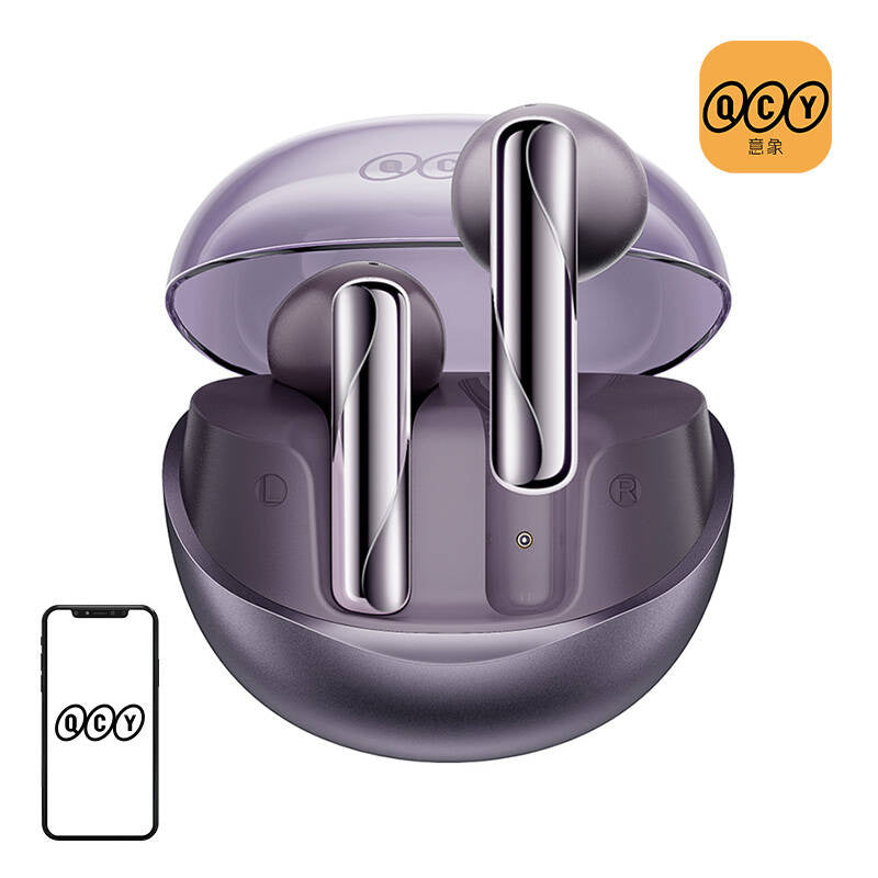 TWS QCY AilyBuds Clear T32 hovedtelefoner (lila)