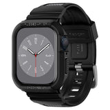 Spigen Rugged Armor Pro Case med rem til Apple Watch 4 / 5 / 6 / 7 / 8 / SE (44/45 mm) - sort