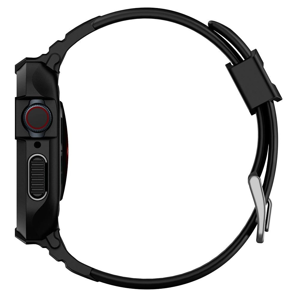 Spigen Rugged Armor Pro Case med rem til Apple Watch 4 / 5 / 6 / 7 / 8 / SE (44/45 mm) - sort
