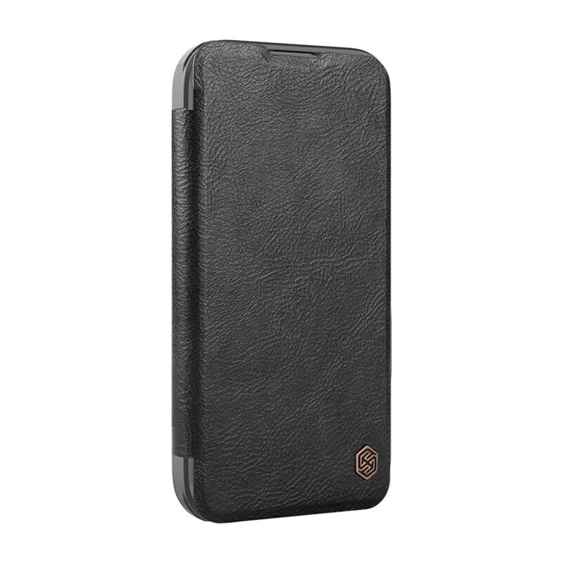 Etui Nillkin Qin Prop Leather iPhone 16 Pro Max (sort)