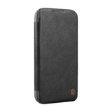 Etui Nillkin Qin Prop Leather iPhone 16 Pro Max (sort)