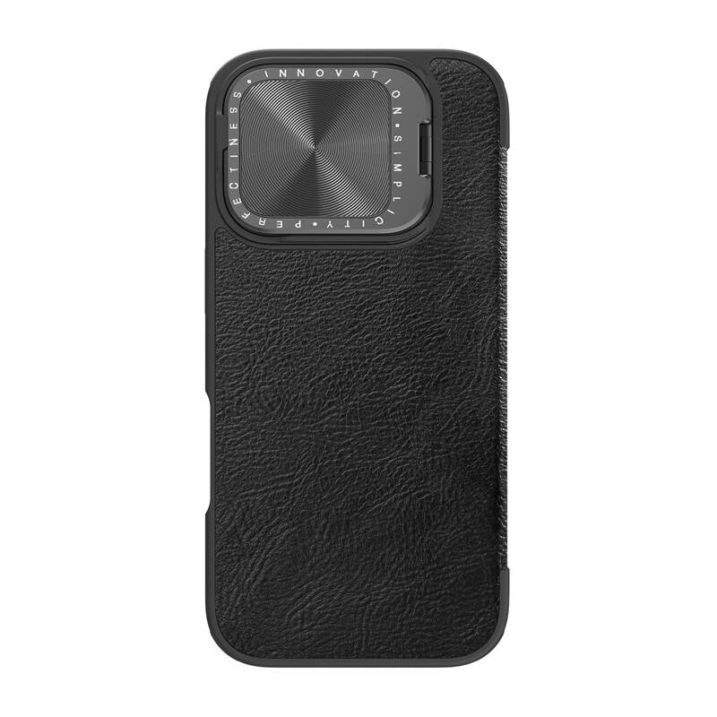 Etui Nillkin Qin Prop Leather iPhone 16 Pro Max (sort)