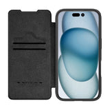 Etui Nillkin Qin Prop Leather iPhone 16 (sort)