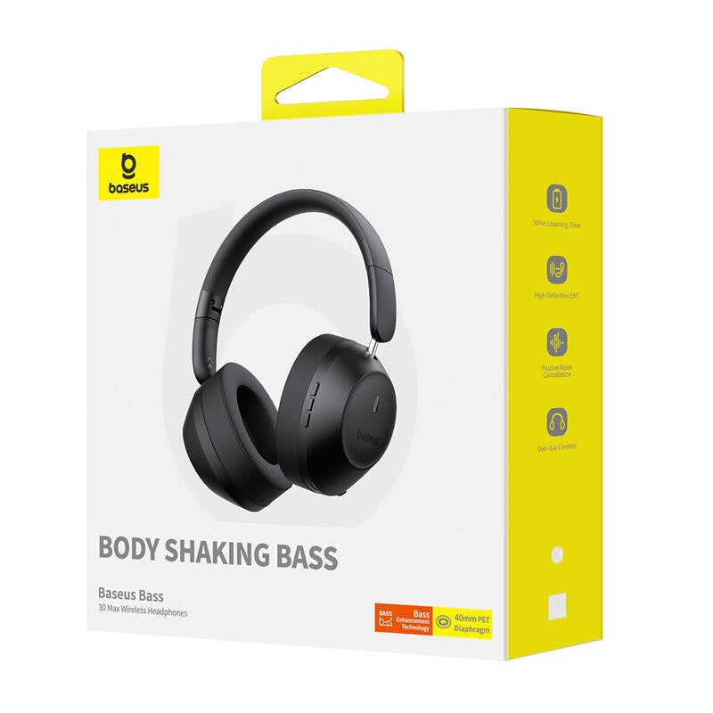 Baseus Bass 30 Max trådløse hovedtelefoner (sort)