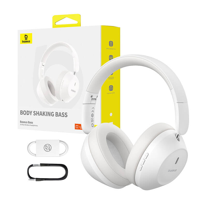 Baseus Bass 30 Max trådløse hovedtelefoner (hvid)