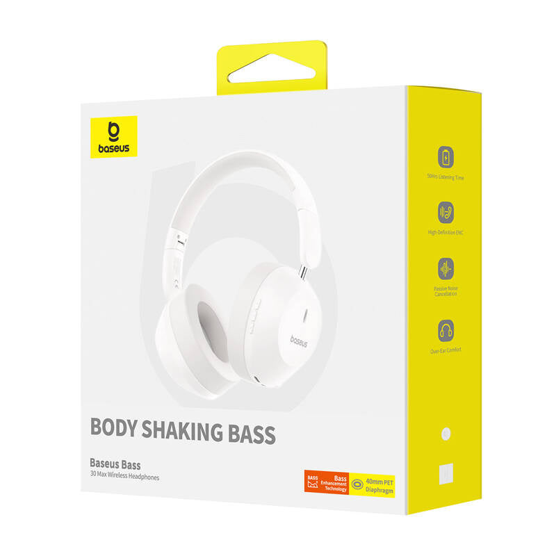 Baseus Bass 30 Max trådløse hovedtelefoner (hvid)