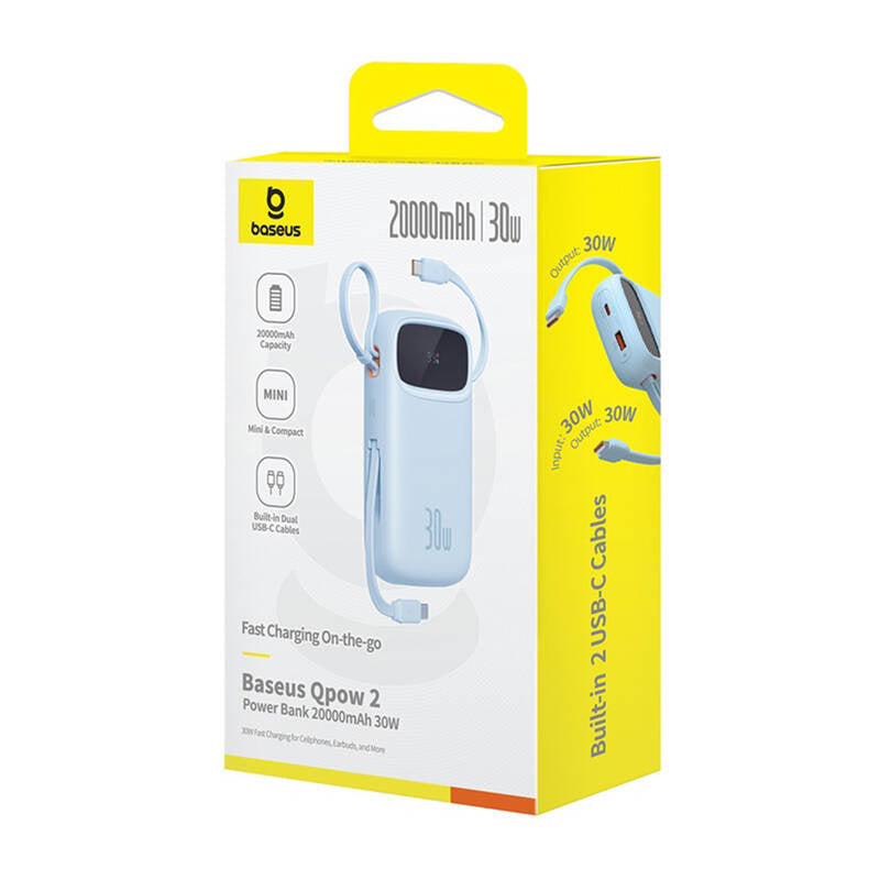 Powerbank Baseus QPow2 20000mAh 30W 2xUSB-C (blå)