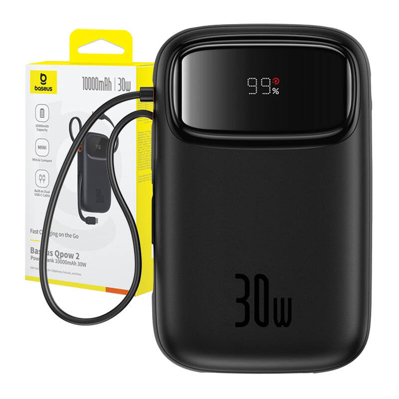 Powerbank Baseus QPow 2 10000mAh 30W 2xUSB-C (sort)