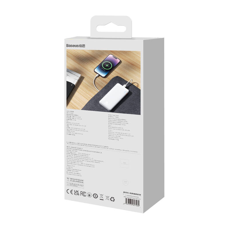 Baseus Airpow 10000mAh 20W powerbank (hvid)