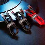 Baseus Cafule Cable CAMKLF-B91 USB-A / micro USB 2.4A 1 m - sort og rød
