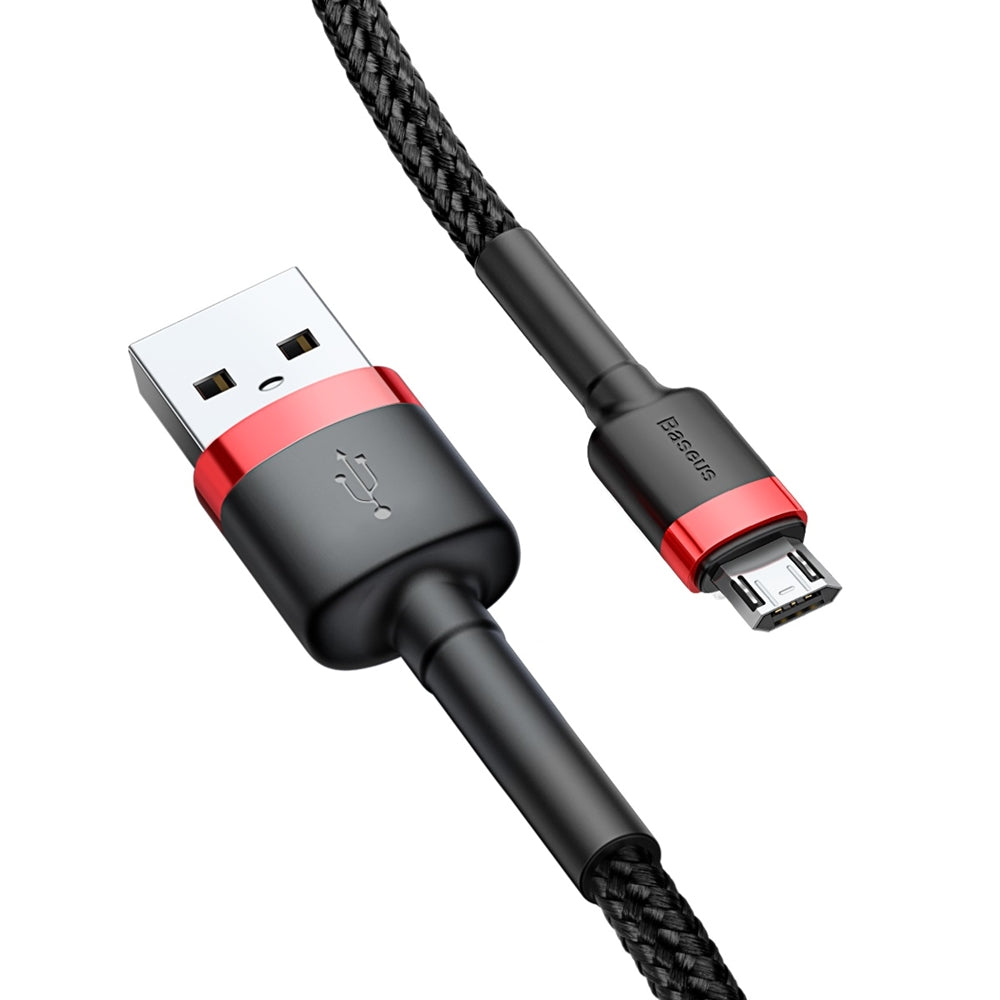 Baseus Cafule Cable CAMKLF-B91 USB-A / micro USB 2.4A 1 m - sort og rød