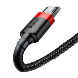 Baseus Cafule Cable CAMKLF-B91 USB-A / micro USB 2.4A 1 m - sort og rød