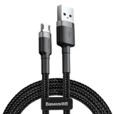 Baseus Cafule Cable CAMKLF-CG1 USB-A / micro USB 1.5A 2 m - sort-grå