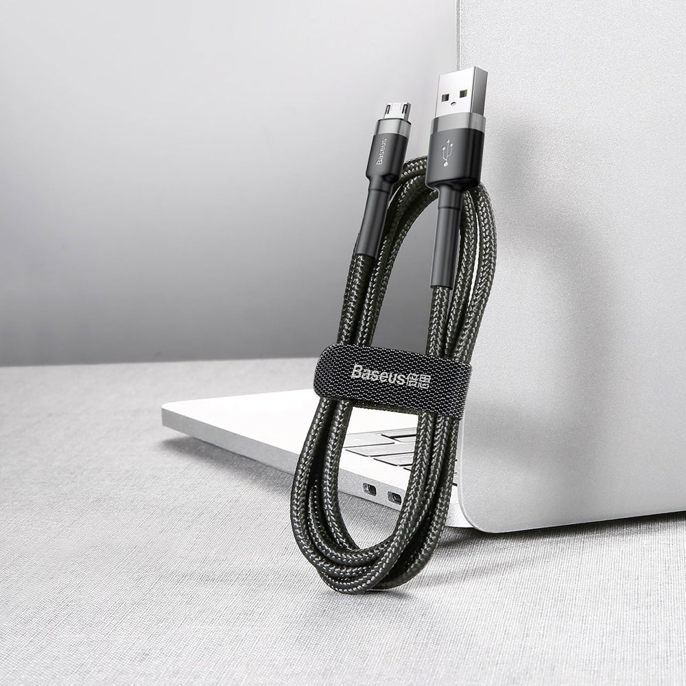 Baseus Cafule Cable CAMKLF-CG1 USB-A / micro USB 1.5A 2 m - sort-grå
