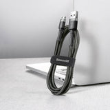 Baseus Cafule Cable CAMKLF-CG1 USB-A / micro USB 1.5A 2 m - sort-grå